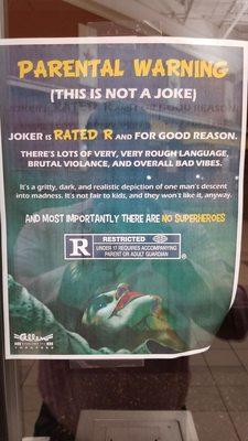 Best movie poster for The Joker - don't bring your kids!