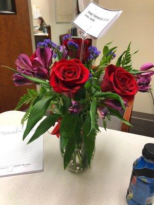 Here is the $70 bouquet she received!!!! Embarrassing!