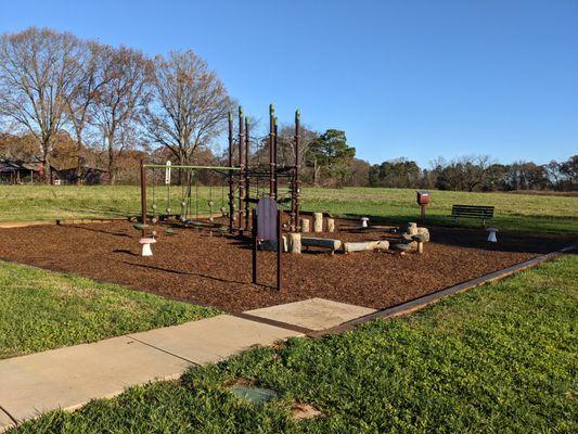 Playground and fitness area at Clarks Creek Nature Preserve