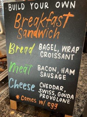 Build your own breakfast sandwich!