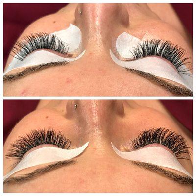 VOLUME LASHES
Top: Before 3 week touch up.
Bottom: After 3 week touch up.