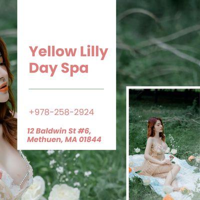 Yellow Lilly Day Spa
 12 Baldwin St #6, Methuen, MA 01844
 Call us at 978-258-2924