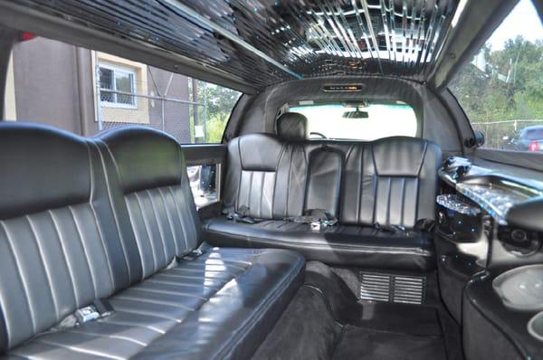 Black Lincoln Limo Inside