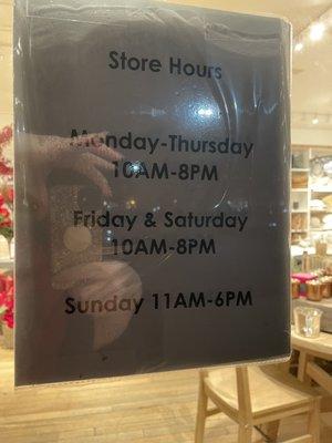 New hours