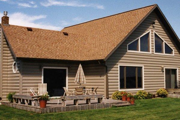 Log siding... but with a modern twist! Switch out those traditional logs for sleek Steel siding instead!