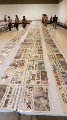 Cal Expo 9/11 Memorial Plaza - 9/11/2016 - one of many rows of newspaper headlines