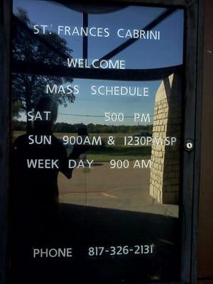 Mass times are not accurate. Sunday Mass is at 10 am.