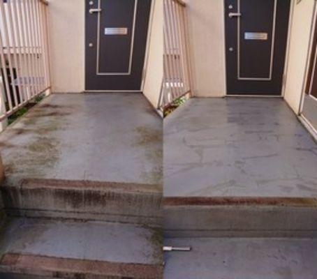 Moldy dirty front porch
But beautiful after we pressure washed it!