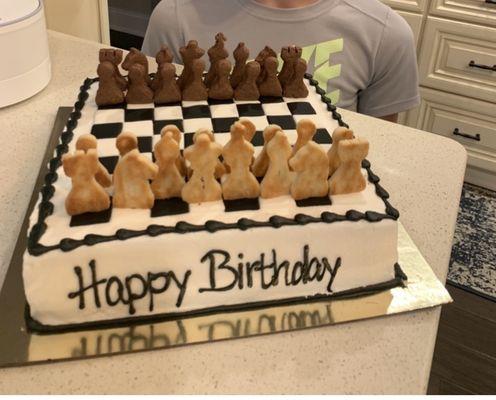 Chess board cake