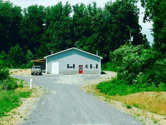 The new pet boarding building. Yard is still under construction. This was taken on those first day open.