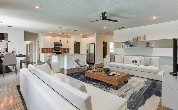 Beautiful contemporary interior in custom home we designed and built in Redding