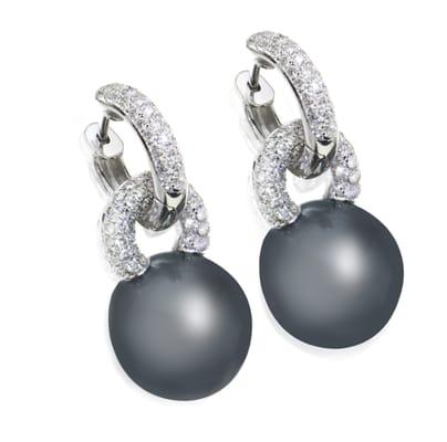 Stunning Akoya pearl and diamond earrings.