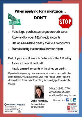 Don't risk your home loan. During the loan process DON'T do these things.