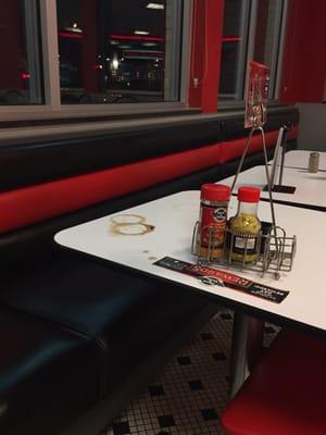 Table directly next to us. They never attempted to clean it.