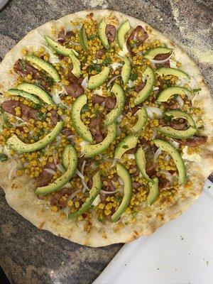 Chorizo and Avocado Pizza