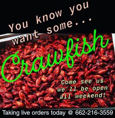 Crawfish season isn't over yet! We're sticking up for the weekend, come see us!