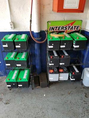 We keep a full stock of Interstate batteries on hand to keep you on the road.