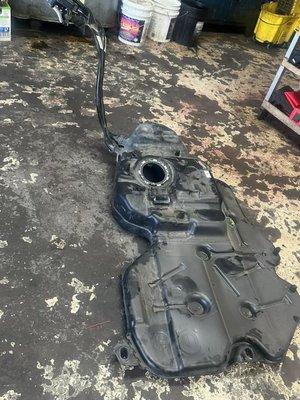 Damaged gas tank