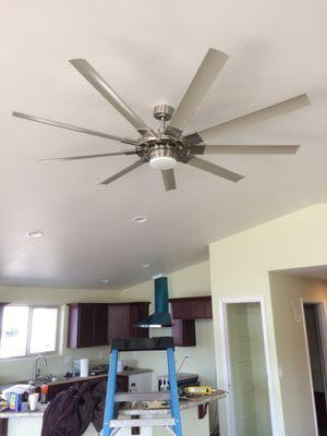 Installation of a large ceiling fan