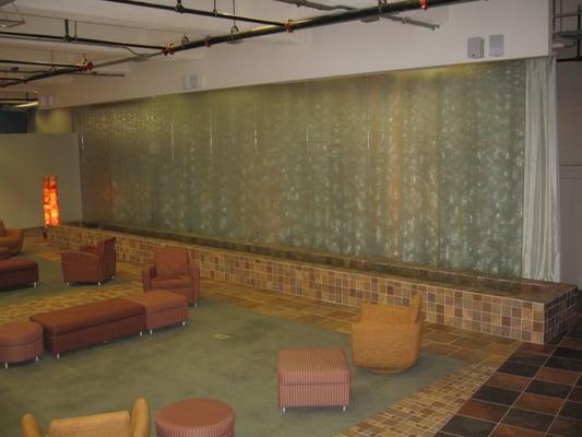 This 36 foot long water wall made this corporate gathering area very ZEN