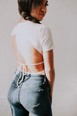 Back to Basics Open Back Bodysuit.