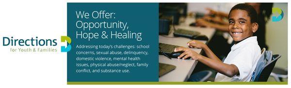 We offer Opportunity, Hope & Healing to our children, youth, teens & young adults. Ages 9-25