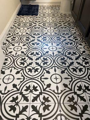 Porcelain tile floor