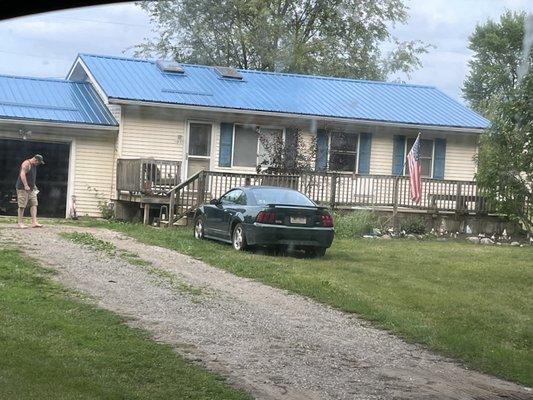 An Atlantic blue steel roof we installed