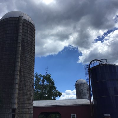 Silhouette of farm