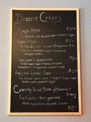 Dessert Menu