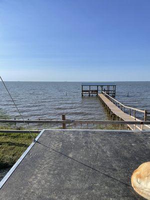 View from our spot, 2. Looking at the pier.