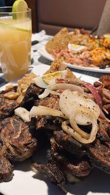 Dibi Dinner combo with jollof rice and plantains