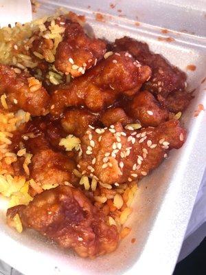 Sesame Chicken with fried rice