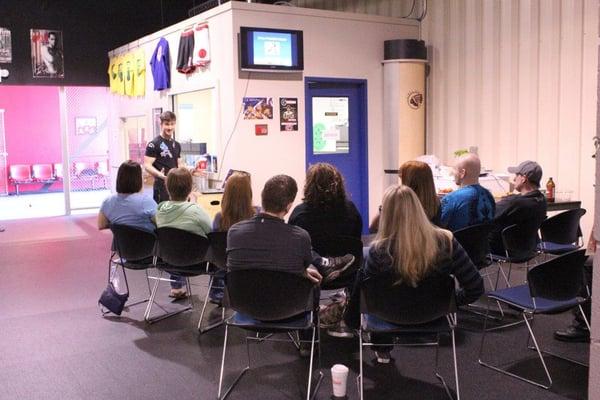 Head coach, Tim giving a nutrition seminar.