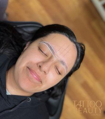 Eyebrow lamination and Brow mapping/ shaping process