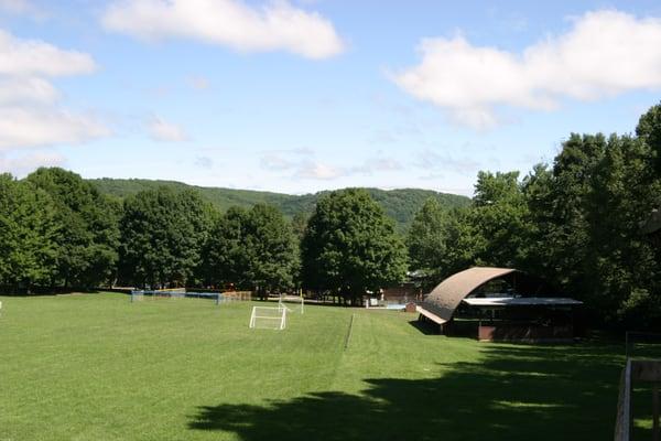 15 acres of athletic fields and 12 specialty buildings surround 3 heated pools