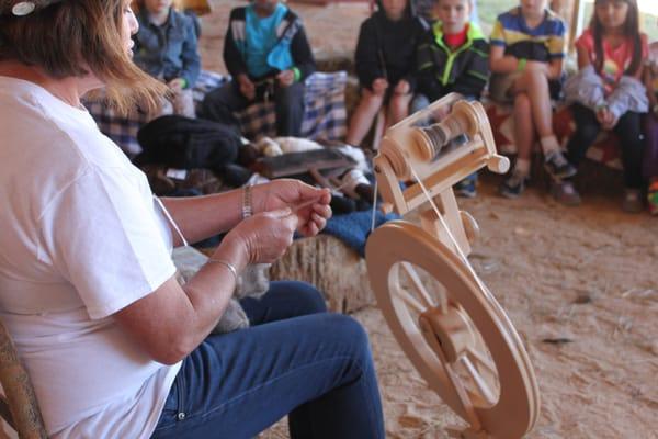 Spinning raw alpaca fleece into yarn