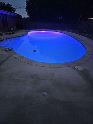 New cilor changing pool lighting.