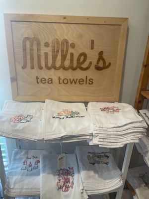 Millie's hand embroidered tea towels