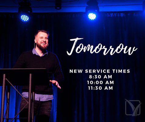 Pastor Pete Jankowski, and Sunday service times