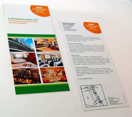 Courtyard Marriott's rack card. #local 
 #design #staywithcourtyard