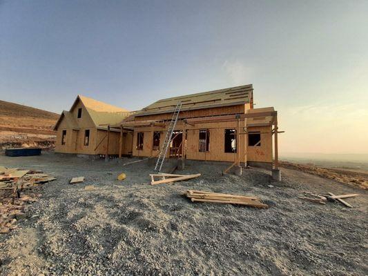 Finishing framing, on a custom home in Sparks, NV