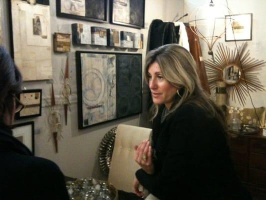 Randy Heller of Randy Heller Design, working in her dealer showroom