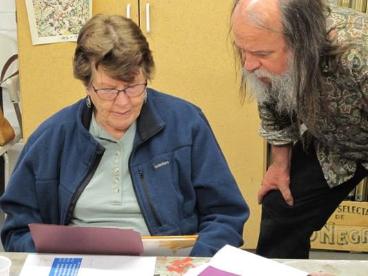 Local artist Carel Brest Van Kempen teaching a wildlife drawing workshop for adults.