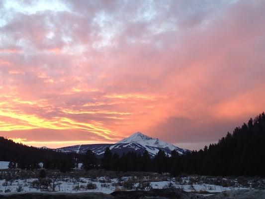 Sunset over Lone Peak, home of Big Sky Ski Resort