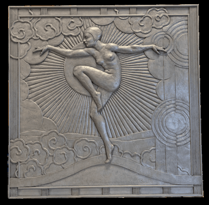 Female relief panel 51 inches square 1 of series of 3