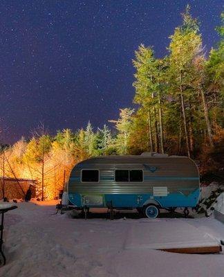 Before the landscaping was done, Camp Starlight sits in the snow waiting for summer to come!