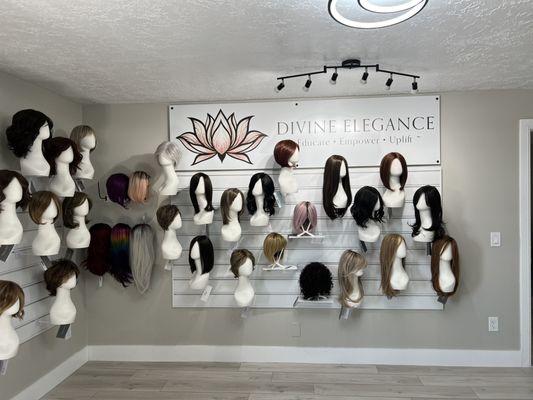 Assorted wigs and more