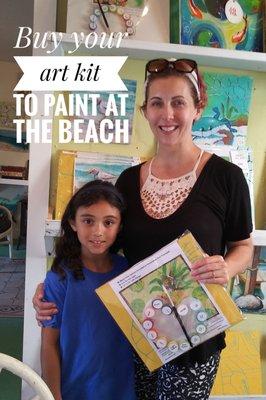 Take your kit with everything in it to paint at home, the beach. These make great gifts and we are up to 40 different designs.