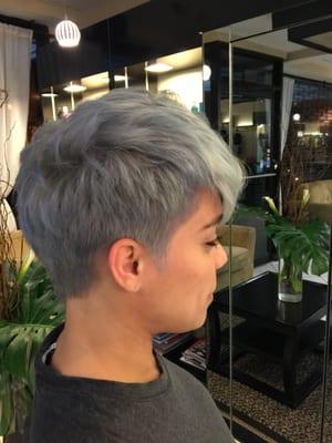 From dark brown to grey hair